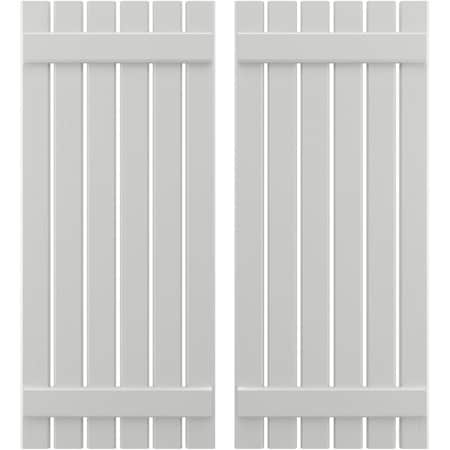 Americraft 6-Board (2 Batten) Exterior Real Wood Spaced Board-n-Batten Shutters, ARW101SB623X36STH